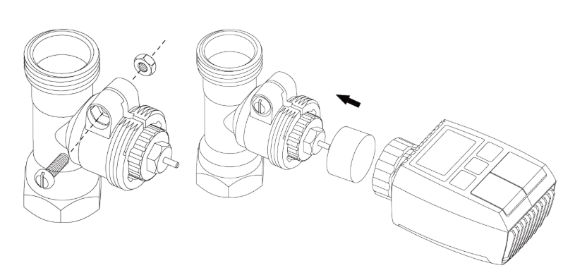 Installation de la tête thermostatiques ZigBee Moes ZTRV-ZX-TV01-MS